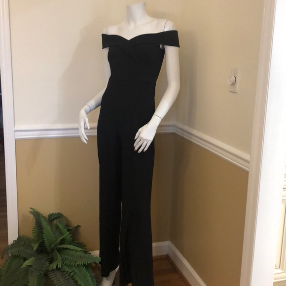 Pants - Women’s black off shoulder jumpsuit size small